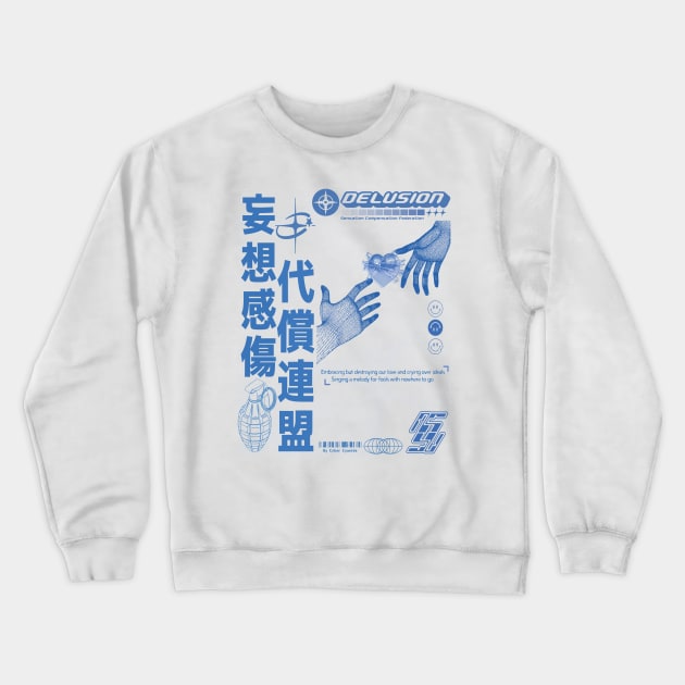 Cybercore Y2k Delusion Crewneck Sweatshirt by Cyber Cyanide